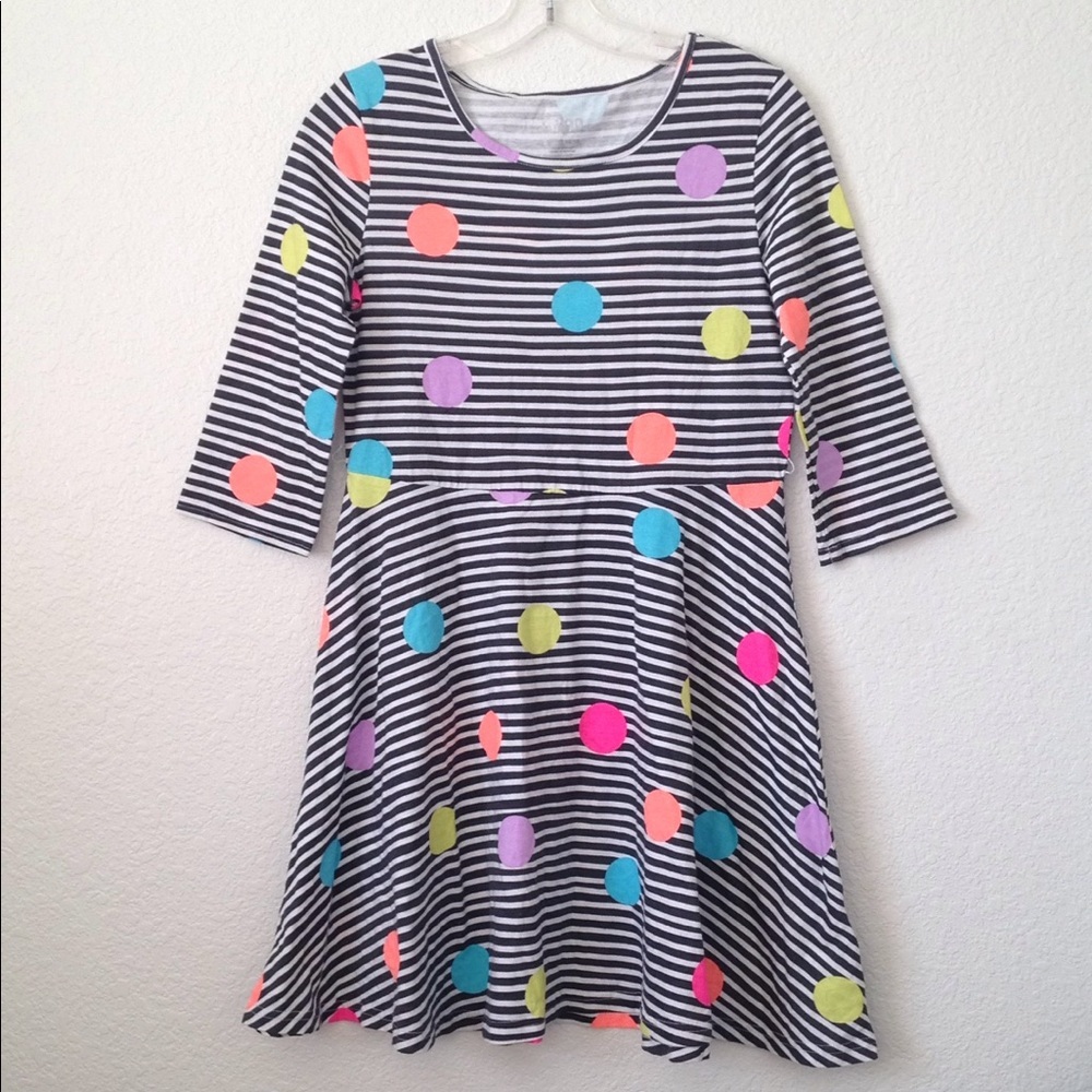 FINAL MARKDOWN Girl's Circo Stripes & Dots LS Dress (XL)